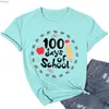 女性のTシャツ100日間の学校シャツの女性ティーチャーシャツ100日学校のTシャツ因果的インスピレーション長い長袖TシャツのWomenc24319