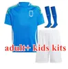 23 24 Italia man and kids CHIESA Soccer Jerseys 2024 home and away Italy RASPADORI VERRATTI BARELLA Shirt TOTTI LORENZO POLITANO special MIRETTI Football uniform