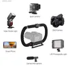 スタビライザーアクションスタビライザーグリップフラッシュホルダーハンドルプロフェッショナルビデオアクセサリーDSLR DVカメラカムカメラスマートフォンQ240320