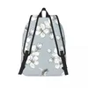 Sac à dos pour ordinateur portable, sac d'école imprimé de fleurs de cerisier et d'abeilles blanches uniques, Durable, voyage pour écoliers, garçons et filles