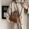 Cheap Wholesale Limited Clearance 50% Discount Handbag Netizens Same Bowling Bag Early Spring New Trendy Simple Texture Handbag Single Shoulder Crossbody