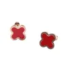 Style New Fanjia High Version Titanium Steel Gold Anti Fading Clover Fritillaria Versatile Lucky Earrings