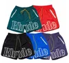 Pantalones cortos Rhude a la moda para hombre, pantalones cortos informales antilisos, pantalones de baloncesto transpirables Rhude para playa de hip hop, talla asiática