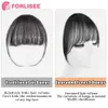 Synthetic Wigs FORLISEE Synthetic Air Bangs Wig For Women 3D Fake Bangs Natural Forehead Full Bangs Wig Piece Replacement Wig 240329