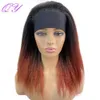 Synthetic Wigs Cosplay Wigs Synthetic African Straight Headband Wigs Natural Black Medium Length Hairstyle Womens Wig Afro Yaki Kinky Daily Ladies Hair 240327