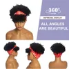 Pelucas sintéticas Pelucas de cosplay Peluca de diadema corta con flequillo Afro Kinky Curly Head Band Pelucas para mujeres Peluca de pelo natural sintético con bufanda Cosplay Uso diario 240327