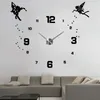 Wall Clocks Large 3D Clock Modern Design Silent Mechanism 47 Inch Acrylic Sticker For Kid's Room Decor