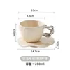 Mugs High Beauty Coffee Cup and Plate Set _ Office Home Afternure Tea Ins Wind Mug Ceramic Milk Gift