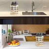 キッチンストレージ回転可能なカッターオーガナイザーは、平らな器具乾燥ラックを回転させたブロック用のスタンド