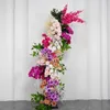 Dekorativa blommor Bröllop Brug Bakgrund Polychrome Rose Silk Flower Artificial Arch for Event Decoration