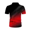 Camisas casuais masculinas Men abotoará a manga curta 3D Digital Impresso Camisa de lapela Fashion Fitness Hawaiian T Tee vestido de tamanho grande macho