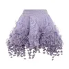 Custom OEM Luxury Lined High Floral Embroidered Lace Floral Fringe Flip Cute Mini Skirt