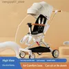 Strollers# Nieuwe Baby Stroller Lichtgewicht Baby Trolley Car Four Wheels Stroller kan liegen en zitten met eetplaat Draagbare babywagens L240319