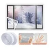 Window Stickers Door Heat Reusable Waterproof Insulation Kit With Adhesive Straps For Winterizing Dust-resistant Film Cover Thermal