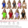 Ternos Tiaobug Mulheres Brilhantes Sem Mangas Pure High Cut Nylon Bodysuits Onepiece Bom Elástico Maiô para Yoga Esportes Fitness Natação