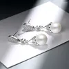 Boucles d'oreilles en argent Sterling 925 véritable, longues perles en Zircon, gouttelette d'eau pour femmes, bijoux fins, accessoires minimalistes