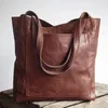 Totes feminino balde de couro macio ombro senhoras sacos cera óleo grande capacidade bolsa marrom bolsa de luxo bolsas vintage