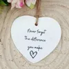Party Decoration Ceramic Heart Ornament Heart-shaped Sister Gift Friendship Sisterhood Love Pendant For Christmas Tree Hanging