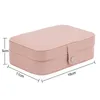 Cosmetic Bags Jewelry Box Earrings Storage Bag Desktop Drawer Necklace Ring Holder PU Leather Jewel Organizer Display Gold Letter Flower