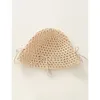 Wide Brim Hats Korean Version Ins Spring And Summer Sweet Bow Hollow Crimped Straw Sun Hat Versatile Vacation Seaside Beach Foldable Bucket