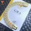 Braccialetti di gioielleria raffinata Hip Hop di lusso scintillante da 20 mm personalizzati Bracciale in argento 925 con maglia cubana Moissanite ghiacciata