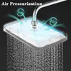 Bathroom Shower Heads 320mm Big Panel Large Flow Supercharge Rainfall Ceiling Mounted Shower Head Silver 4 Modes High Pressure Abs Bathroom Showerhead Y240319