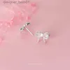 Stud Modian Radiant Clear Cz Sevimli Bowknot Luxury Stud Küpe Kadınlar için 925 STRING Gümüş Düğün Nişan Kulak Pimi Fine Jewelryc24319