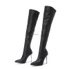 Botas Flock Botas Botas Mujeres para el otoño Invierno Fashion Heal Heel Tacs Mujer Boots Chelsea Plus Size 3542Winter Boots Mujeres