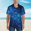 Męskie koszule na nocne niebo nadruku hawaje koszula męska plaża moda Orion mgławica krótkie rękawowe design streetwear luźne bluzki