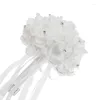 Fiori decorativi Bellissimo bouquet da sposa bianco in schiuma di fiori artificiali, composizione floreale perfetta per l'arredamento