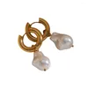 Dangle Earrings 2024 Dainty Shell Drop For Women Gold Color Eardrops Minimalist Tiny Huggies Hoops Wedding Fashion Jewelry Gifts