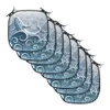 Набор подушек для стула Lunarable, 8 шт., «Прыгающий кит против бурных волнистых спиралей», морской пейзаж, нарисованный в винтажном принте, противоскользящая обивка сиденья для кухни