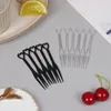 Disposable Flatware 100pcs Mini Love Heart Fruit Fork Food Grade Plastic Cartoon Kids Cake Toothpick Bento Lunch Accessories