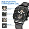 Armbandsur Megir Original Luxury Large Dial Military Sports Hand Watch for Men Multifunktion Quartz Chronograph Relogio Masculino 240319