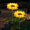 Solar Garden Stake Light Outdoor Sunflower LED Lämplig för att dekorera gårdar gräsmattor trädgårdar