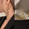 Ohrstecker Mode Gold Farbe Big Square Hoop Für Frauen Übertriebene Metall Geometrische Unregelmäßige Kreis Schmuck