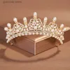 Tiaras Itacazzo Bridal Headwear Gold-Colour Elegant Style魅力的なレディースウェディングY240319