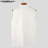 Men's Tank Tops Summer Men Tank Tops Solid Color Zipper Turtleneck Sleeveless Casual Vests Streetwear 2023 Fashion Men Clothing S-5XL L240319