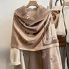 Lenços 2024 grosso cashmere inverno cachecol rosa cinza cavalo impressão quente pashmina foulard senhora macia bufanda xales envoltórios