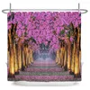 Chuveiro cortinas flores rurais cenário cortina dreamlike florescendo árvore casa banheira decoração à prova dwaterproof água poliéster banheiro
