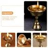 Titulares de vela de bronze Ghee Suporte de lâmpada Copo de cobre Templo Use Stand Stand Buddha Pray Craft Tealight Oil