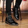 Stivali stile britannico uomo Casual Stage Motorcycle scarpe in vera pelle nera primavera autunno stivale alto Zapatos De Hombre Botas uomo