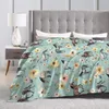 Blankets Horses With Flowers Sunrise Floral Blue Horse Decor Blanket Soft Warm Throw Bedspread For Bed Picnic Travel Home Sofa