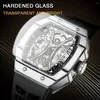 Wristwatches AESOP Hollow Skeleton Super Tourbillon Men's Watches Wine Barrel Fashion Hardlex Glass Luminous Mechanical 41/50mm