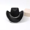 Bérets chapeau de Cowboy à paillettes pour hommes et femmes, casquettes de Cowgirl occidentales, couvre-chef de fête d'anniversaire de la saint-valentin, accessoire de Cosplay