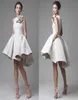 2020 New Lace 웨딩 드레스 Krikor Jabotian Jewel Sleeveless High Low Wedding Dresses Short Aline Beach Bridal Flower 4755171