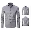 Men's Casual Shirts Men Suit Shirt Stylish Slim Fit Cardigan With Turn-down Collar Long Sleeves For Business Office Wear Soft