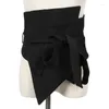 Belts DOME Black Cloth Asymmetrical Bow Bandage Wide Belt Personality Women Fashion Tide All-Match Autumn Winter