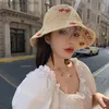 Chapéus de aba larga Bucket Chapéus Novo 2022 Japão Crochet Beach Str Hat Womens Summer Cherry Hat Sunset Fisherman Hat Respirável Bucket Hat Y240319