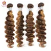 Perücken Hightlight Lose Tiefe Welle Bundles Mit Verschluss Transparent 3 oder 4 Bundles Menschliches Haar Mit Verschluss Brasilianisches Remy Haar